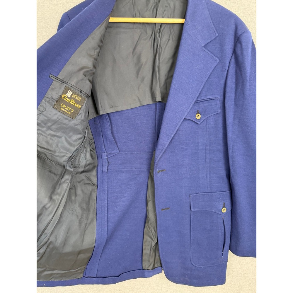 Vintage Bespoke Blue Norfolk Belted Sport Coat‎ Blazer 50s 60s True Vintage - Picture 3 of 12